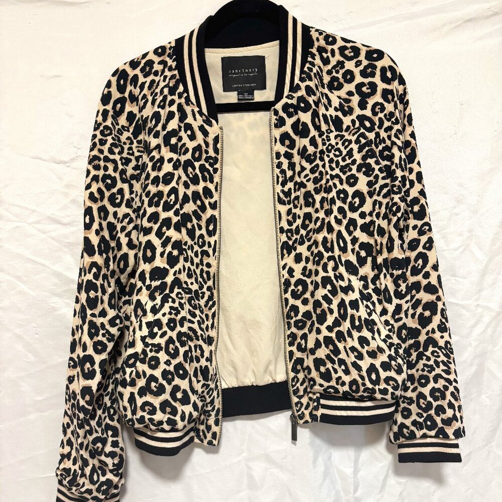 Sanctuary Leopard Print Bomber Jacket - XS